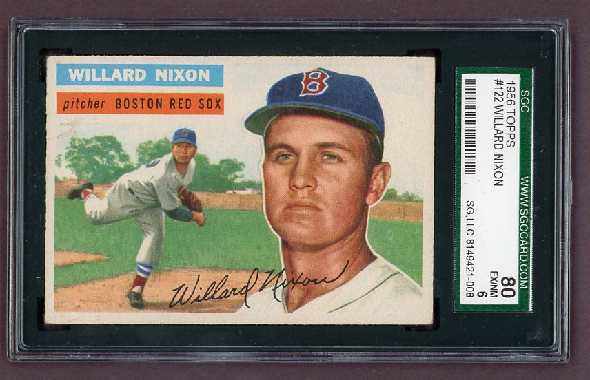 1956 Topps Baseball #122 Willard Nixon Red Sox SGC 6 EX-MT Gray 518462