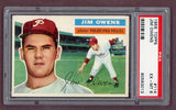 1956 Topps Baseball #114 Jim Owens Phillies PSA 6 EX-MT Gray 518470