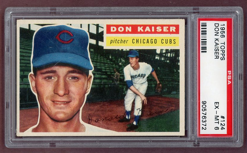 1956 Topps Baseball #124 Don Kaiser Cubs PSA 6 EX-MT Gray 518472