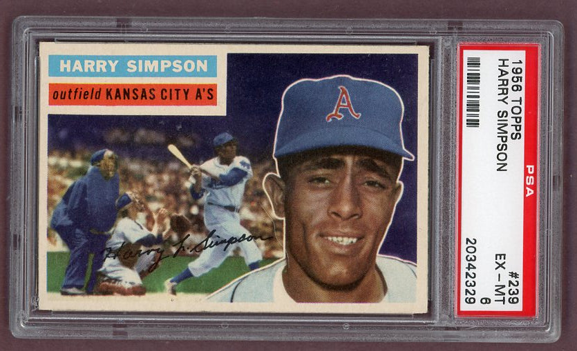 1956 Topps Baseball #239 Harry Simpson A's PSA 6 EX-MT 518483