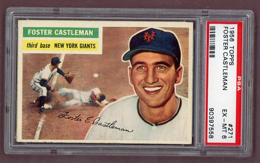 1956 Topps Baseball #271 Foster Castleman Giants PSA 6 EX-MT 518490