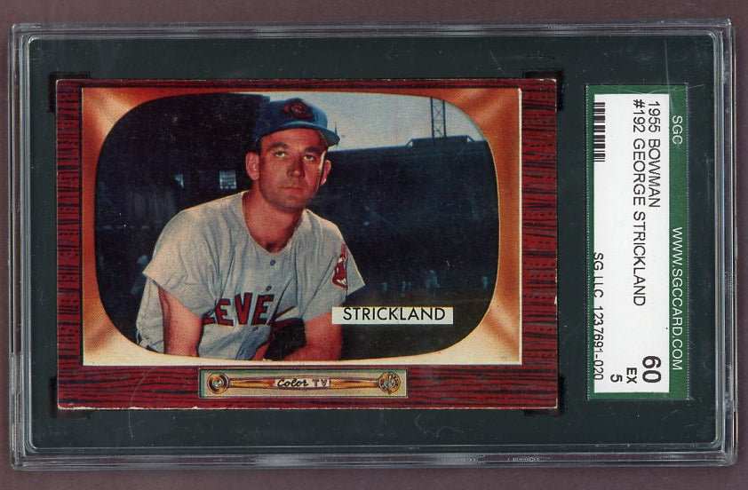 1955 Bowman Baseball #192 George Strickland Indians SGC 5 EX 518536