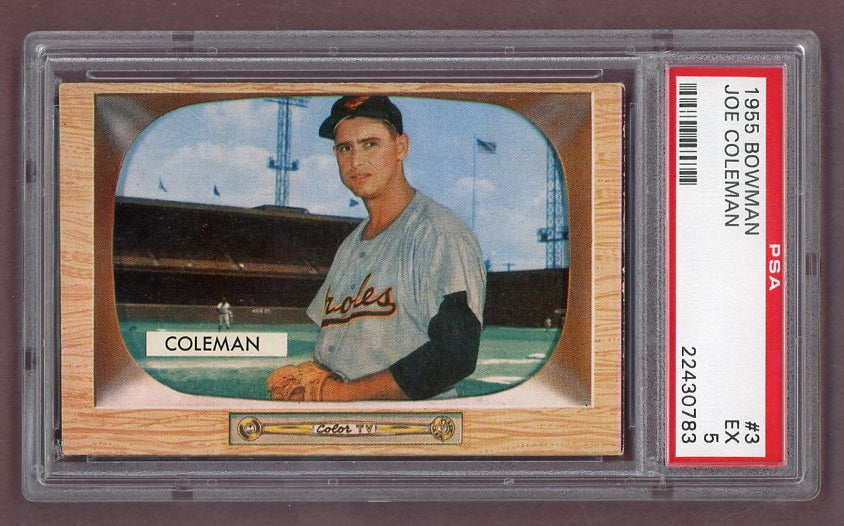 1955 Bowman Baseball #003 Joe Coleman Orioles PSA 5 EX 518550