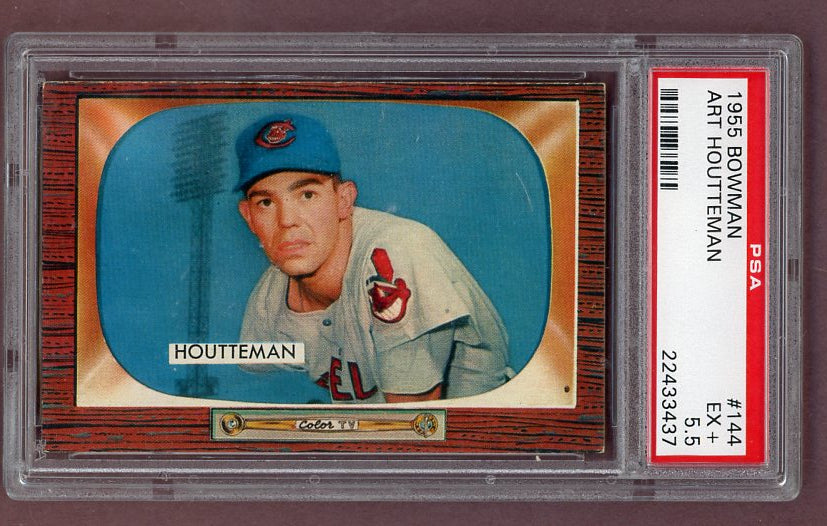 1955 Bowman Baseball #144 Art Houtteman Indians PSA 5.5 EX+ 518557