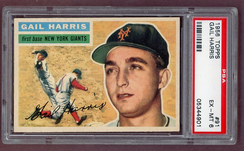 1956 Topps Baseball #091 Gail Harris Giants PSA 6 EX-MT Gray 518565