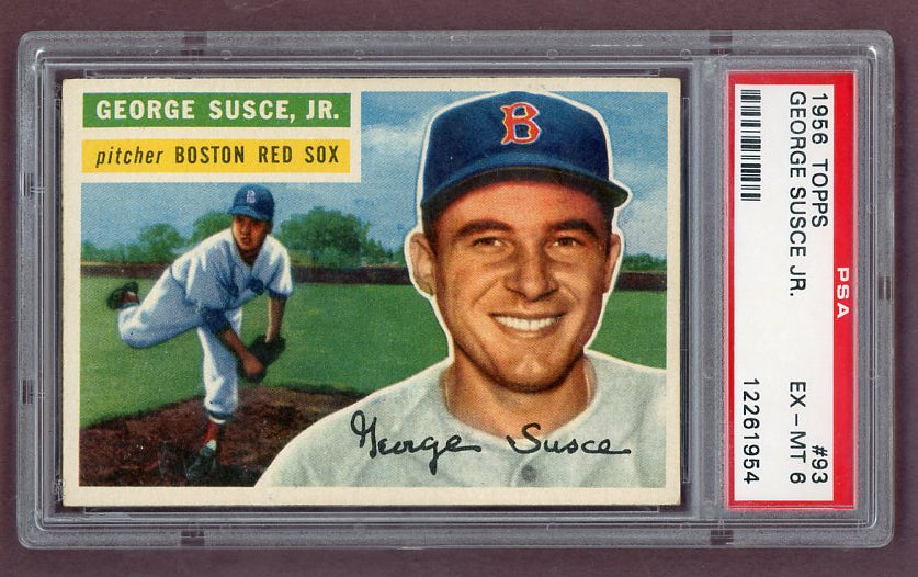 1956 Topps Baseball #093 George Susce Red Sox PSA 6 EX-MT White 518566