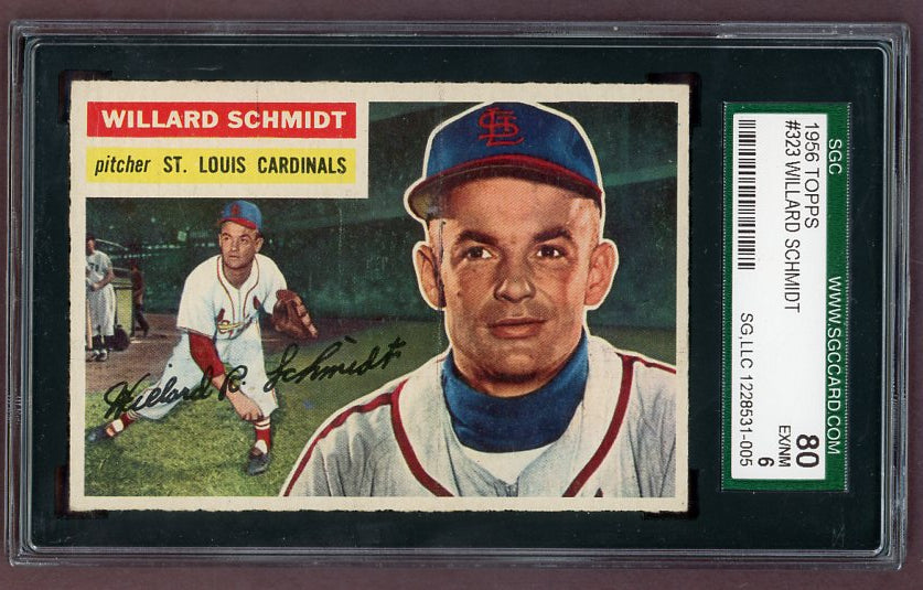 1956 Topps Baseball #323 Willard Schmidt Cardinals SGC 6 EX-MT 518573