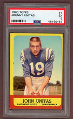 1963 Topps Football #001 John Unitas Colts PSA 5 EX 518607