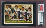 1957 Topps Baseball #400 Roy Campanella Duke Snider Gil Hodges SCD 5.5 EX+ 518617