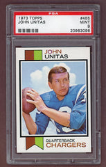 1973 Topps Football #455 John Unitas Chargers PSA 9 MINT 518622