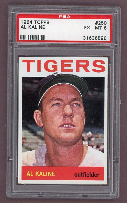 1964 Topps Baseball #250 Al Kaline Tigers PSA 6 EX-MT 518629