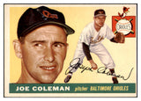 1955 Topps Baseball #162 Joe Coleman Orioles EX-MT 518646