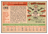 1955 Topps Baseball #193 Johnny Sain Yankees VG-EX 518653