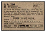 1952 Bowman Small Football #017 Y.A. Tittle 49ers VG-EX 518670