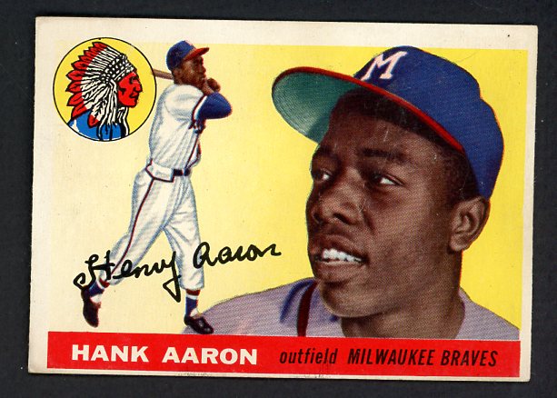 1955 Topps Baseball #047 Hank Aaron Braves Good 518685