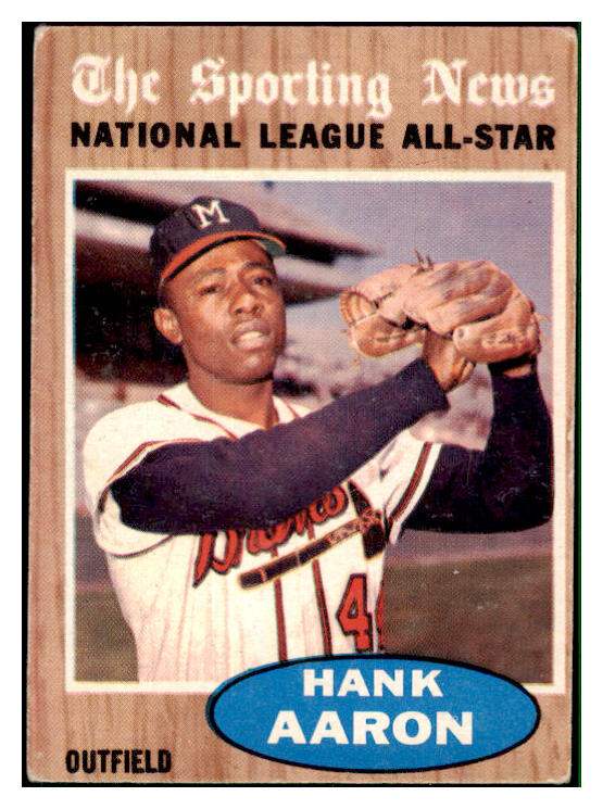 1962 Topps Baseball #394 Hank Aaron A.S. Braves VG-EX 518779