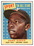 1958 Topps Baseball #488 Hank Aaron A.S. Braves VG-EX 518786