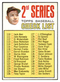 1967 Topps Baseball #103 Checklist 2 Mickey Mantle EX-MT 518839