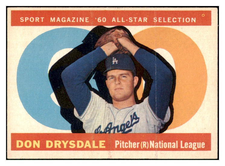 1960 Topps Baseball #570 Don Drysdale A.S. Dodgers EX 518867