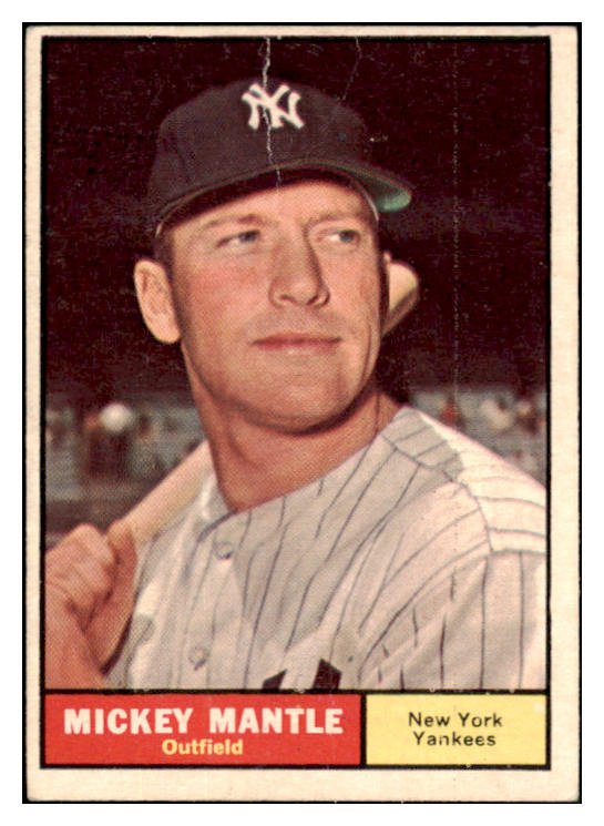 1961 Topps Baseball #300 Mickey Mantle Yankees Good 518880