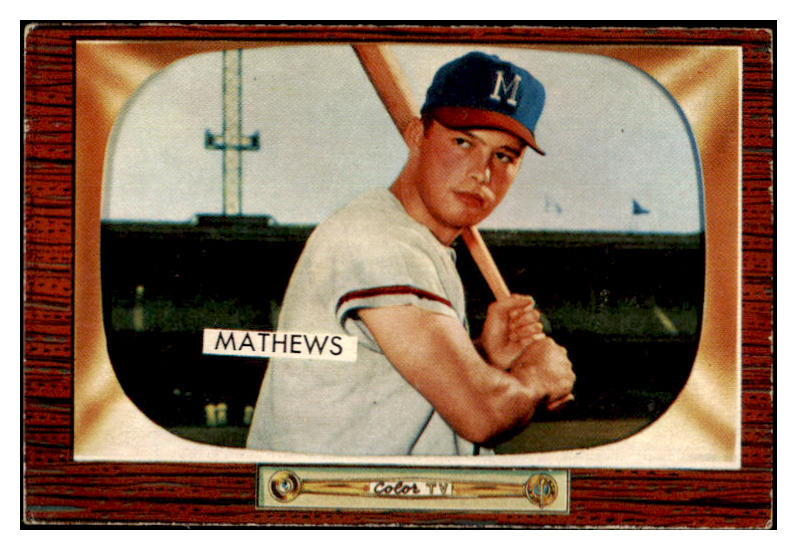 1955 Bowman Baseball #103 Eddie Mathews Braves EX+/EX-MT 518881