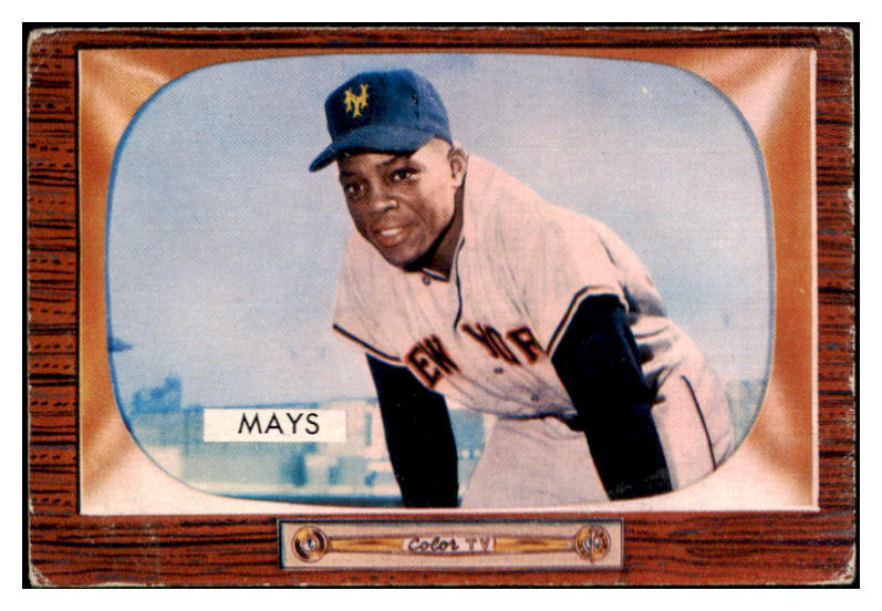 1955 Bowman Baseball #184 Willie Mays Giants VG 518883