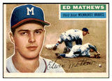 1956 Topps Baseball #107 Eddie Mathews Braves VG-EX Gray 518885