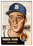 1953 Topps Baseball #147 Warren Spahn Braves VG 518905