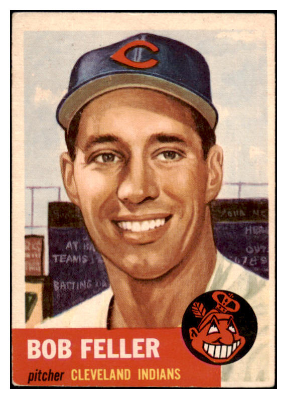 1953 Topps Baseball #054 Bob Feller Indians VG-EX 518913