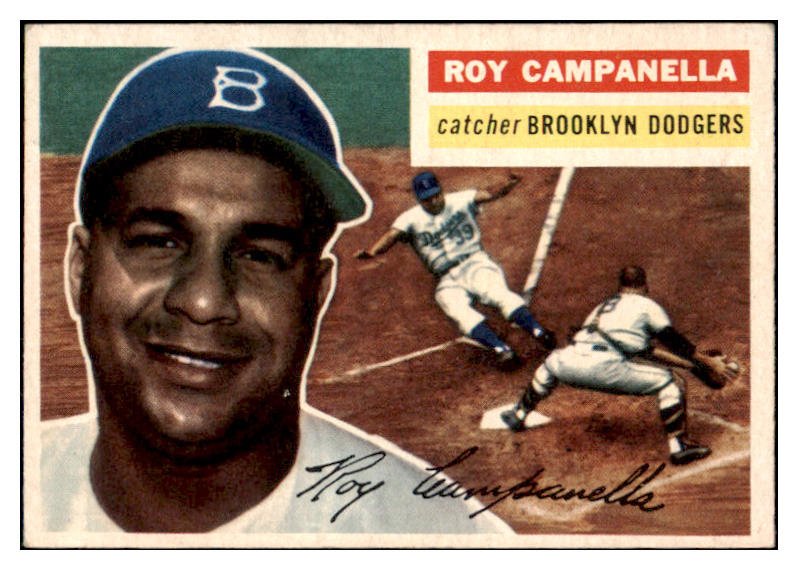 1956 Topps Baseball #101 Roy Campanella Dodgers EX+/EX-MT Gray 518920