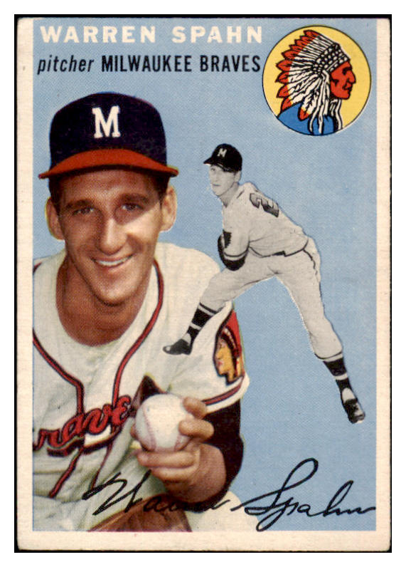 1954 Topps Baseball #020 Warren Spahn Braves VG-EX 518932