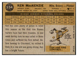 1960 Topps Baseball #534 Ken MacKenzie Braves NR-MT 518956