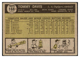 1961 Topps Baseball #168 Tommy Davis Dodgers VG-EX 518993