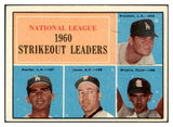 1961 Topps Baseball #049 N.L. Strike Out Leaders Sandy Koufax VG-EX 519009