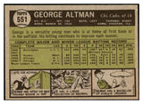 1961 Topps Baseball #551 George Altman Cubs VG-EX 519025