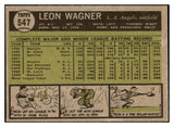 1961 Topps Baseball #547 Leon Wagner Angels VG-EX 519029