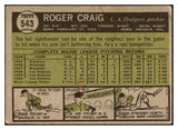 1961 Topps Baseball #543 Roger Craig Dodgers VG-EX 519033