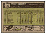 1961 Topps Baseball #530 Bobby Malkmus Phillies EX 519050