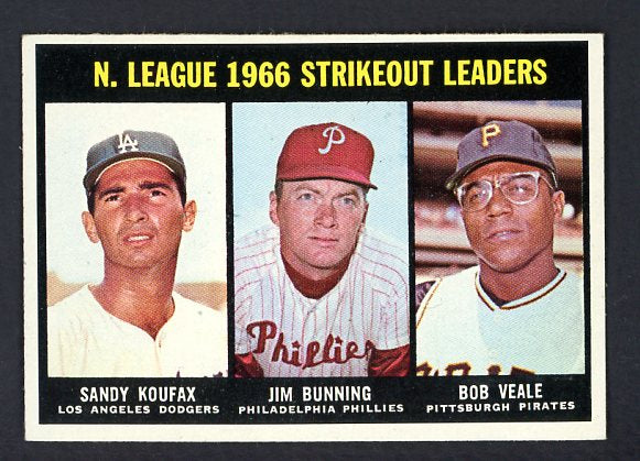 1967 Topps Baseball #238 N.L. Strike Out Leaders Sandy Koufax EX-MT 519078