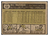 1961 Topps Baseball #430 Bill Mazeroski Pirates VG 519089