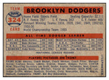 1957 Topps Baseball #324 Brooklyn Dodgers Team EX-MT 519100