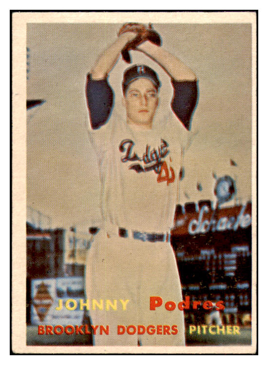 1957 Topps Baseball #277 Johnny Podres Dodgers EX-MT 519104