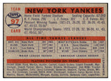 1957 Topps Baseball #097 New York Yankees Team EX-MT 519105