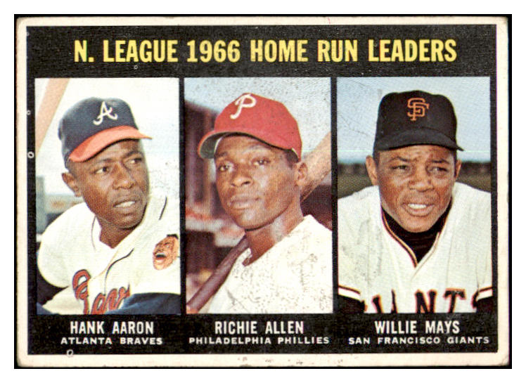 1967 Topps Baseball #244 N.L. Home Leaders Aaron Mays VG 519116