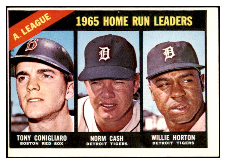 1966 Topps Baseball #218 A.L. Home Run Leaders Conigliaro VG-EX 519309