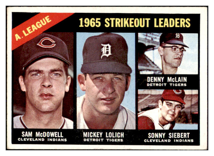 1966 Topps Baseball #226 A.L. Strike Out Leaders McDowell VG-EX 519310