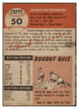 1953 Topps Baseball #050 Chuck Dressen Dodgers EX 519323