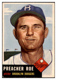 1953 Topps Baseball #254 Preacher Roe Dodgers EX 519334