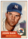 1953 Topps Baseball #119 Johnny Sain Yankees EX-MT 519337