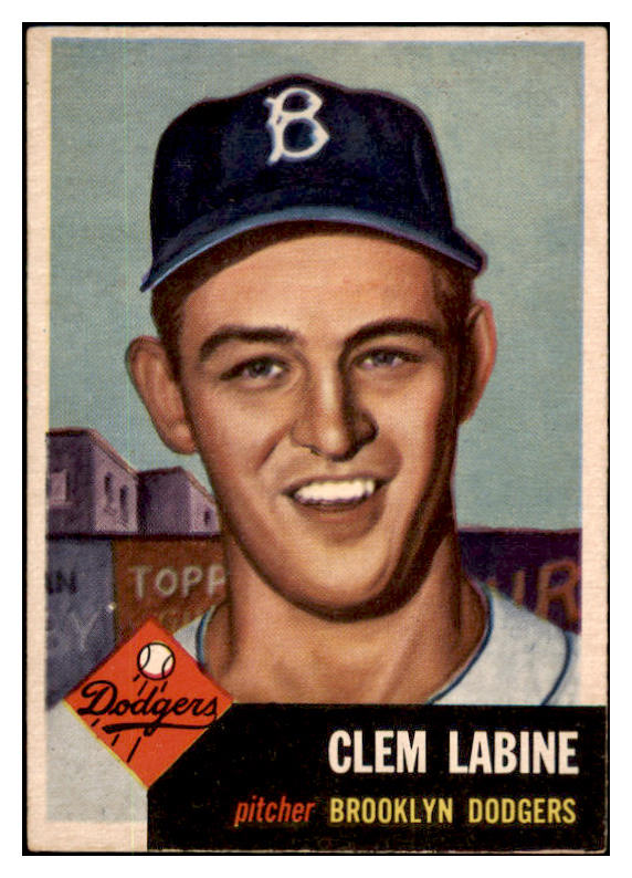 1953 Topps Baseball #014 Clem Labine Dodgers EX-MT 519343